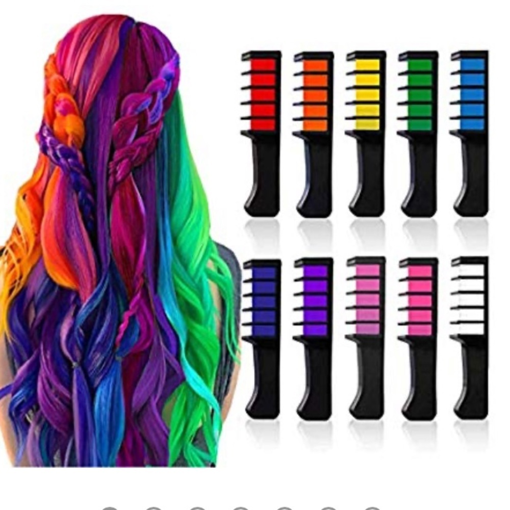 10 Pack Hair Chalk Temporary Bright Hair Chalk